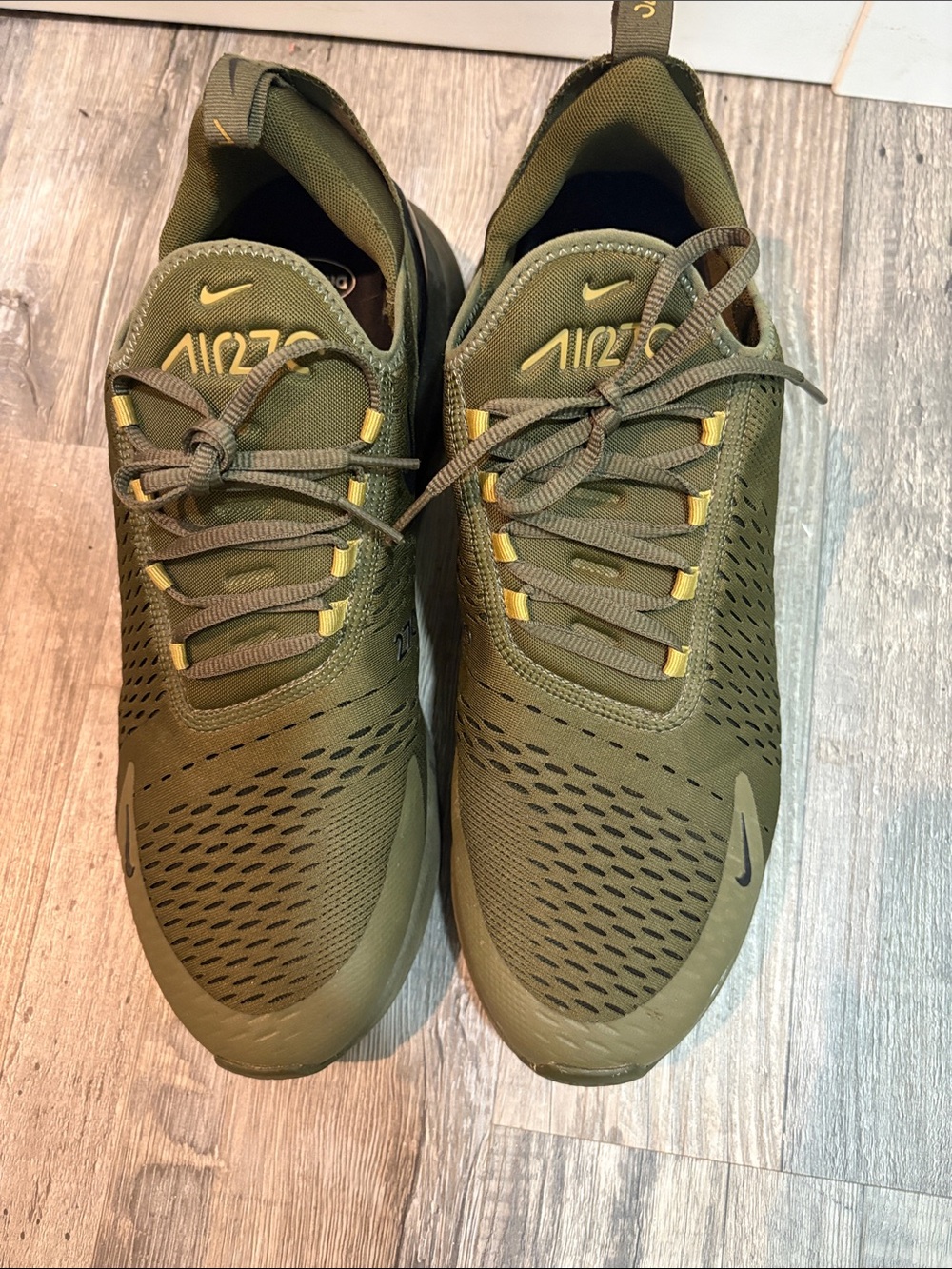 Nike Air Max 270 triple Olive Green with Yellow Accents Men's Sneakers